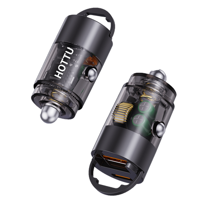 HOTTU CC26 65W PD + QC3.0 Fast Car Charger – Dual Port Metal Car Adapter for Rapid Charging