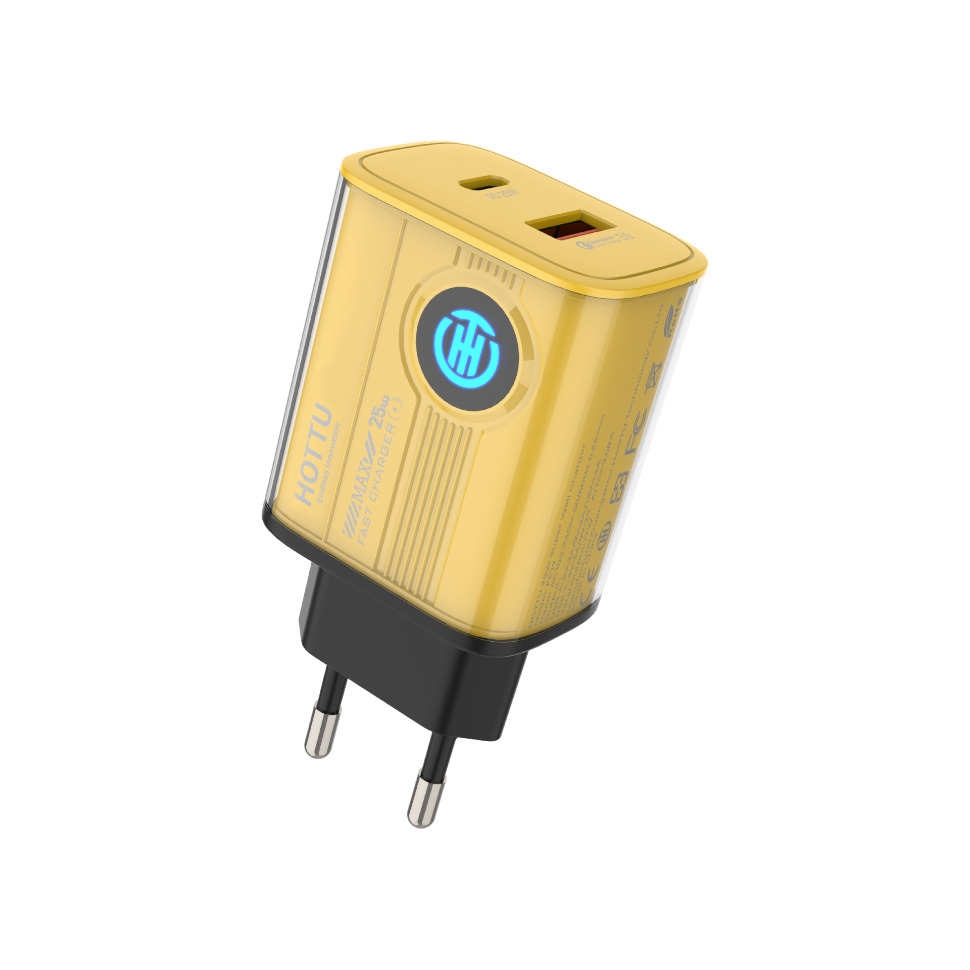HOTTU FC17 25W Fast Mobile Wall Charger - USB Port, PD & QC3.0, Universal Compatibility
